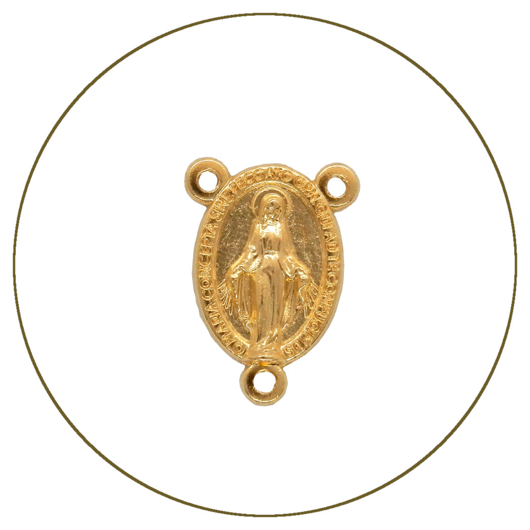 Crocera per rosario Miracolosa dorata 20 mm