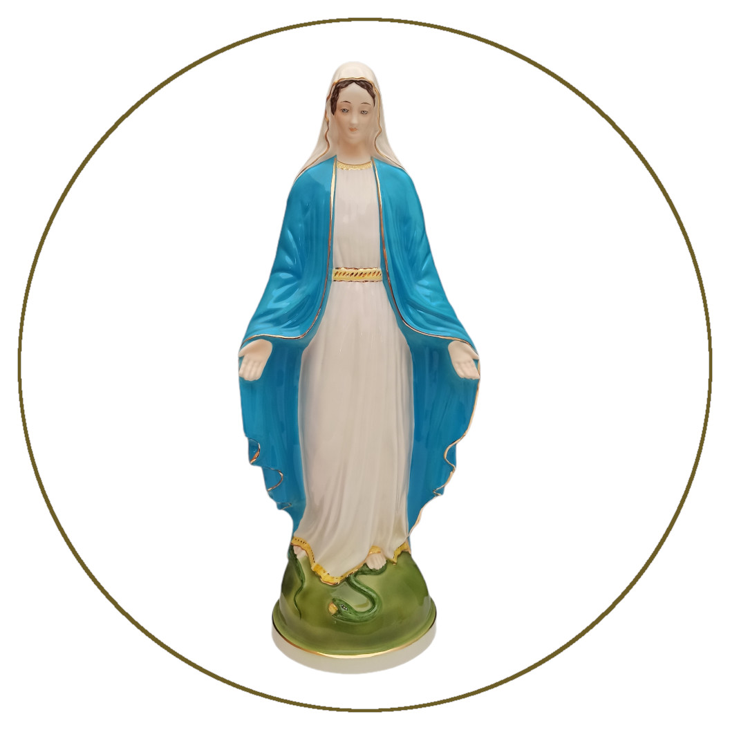 Statua Madonna Miracolosa per esterno in ceramica cm 50