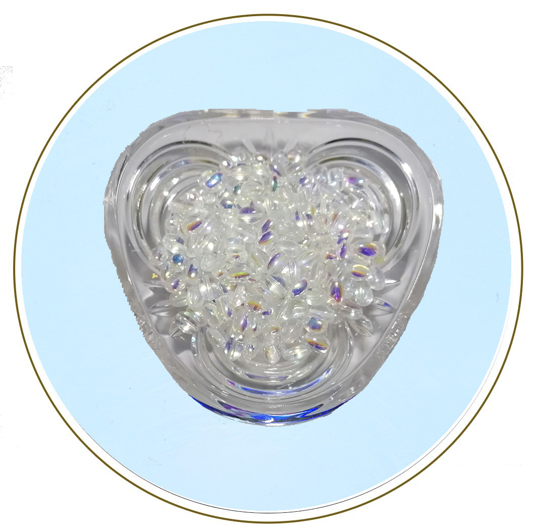Grani  per rosari  Ø 6-9 Sasso ovale cristallo 