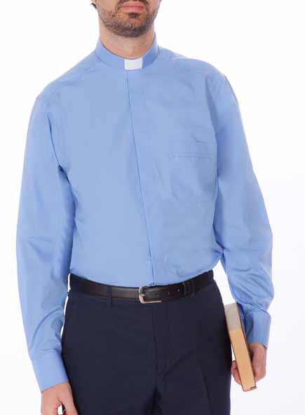 Camicia da Prete collo Clergy - puro cotone - manica lunga manifattura italiana