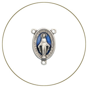Crocera per rosario Miracolosa azzurra 25 mm