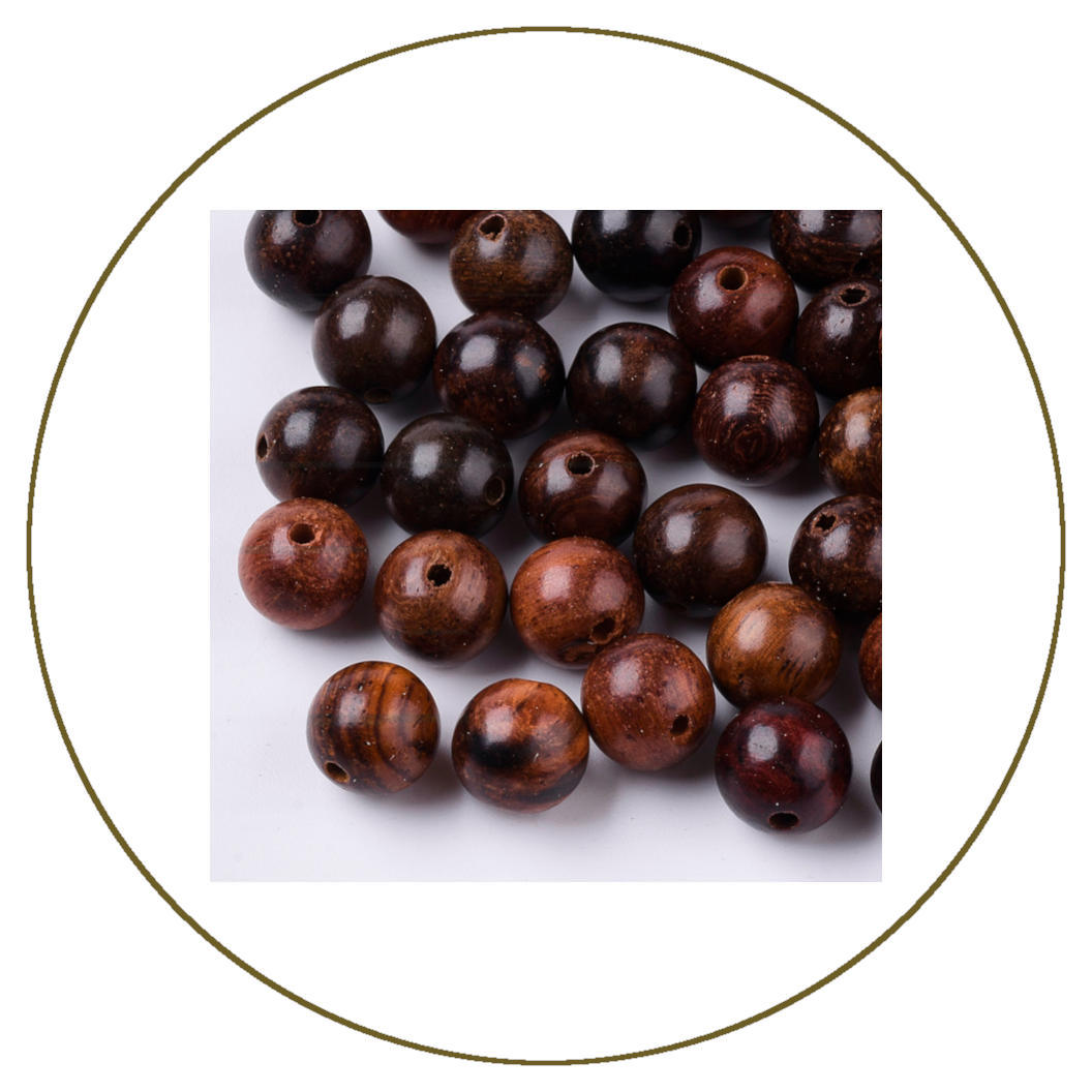 Grani per rosario in legno extra 8 mm marrone noce di cocco chiaro