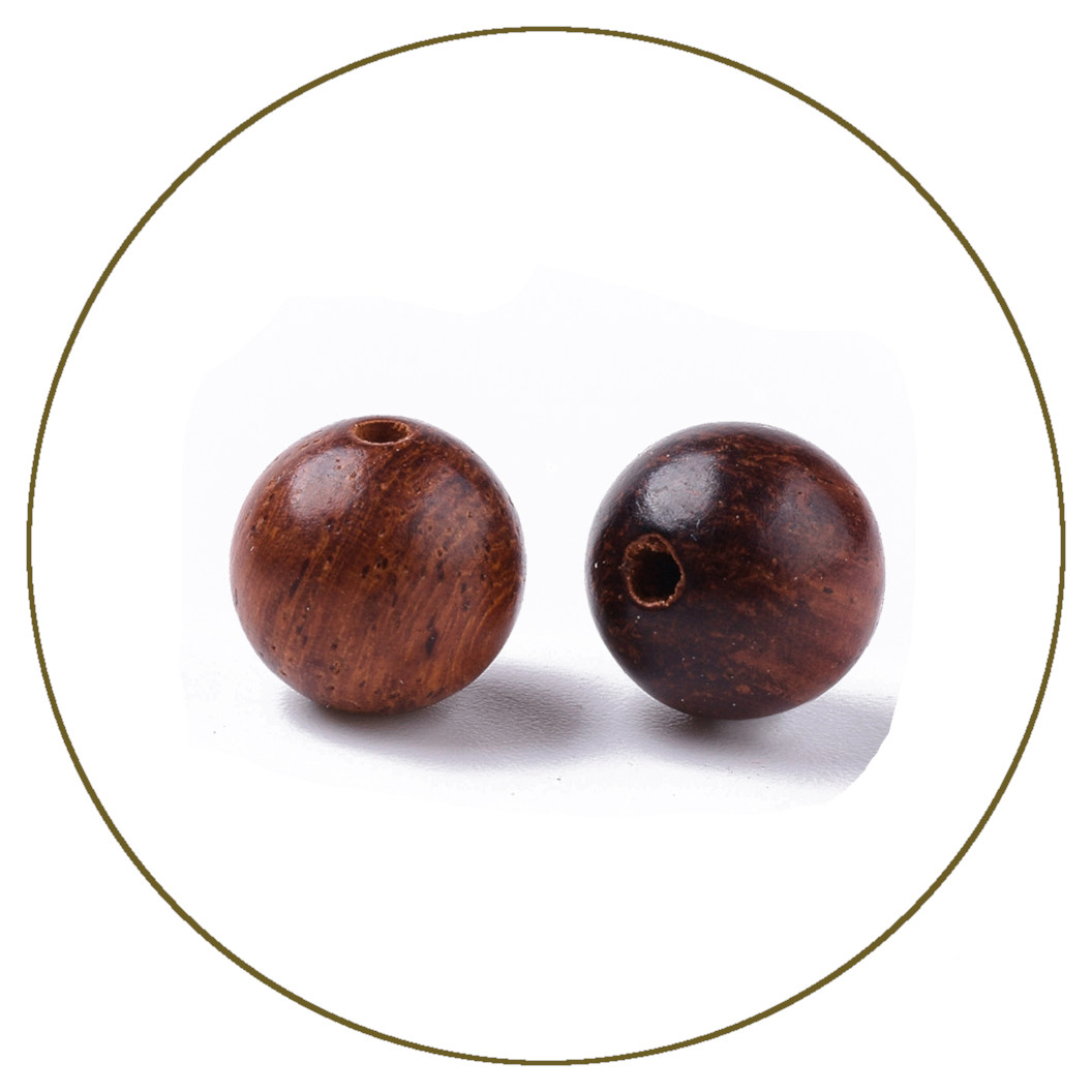 Grani per rosario in legno extra 8 mm marrone noce di cocco chiaro - immagine 2