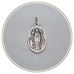 Medaglia Madonna di Lourdes con 4 simboli
