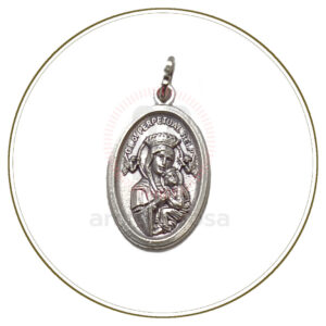 Medaglia Madonna del Perpetuo Soccorso in Metallo Argentato