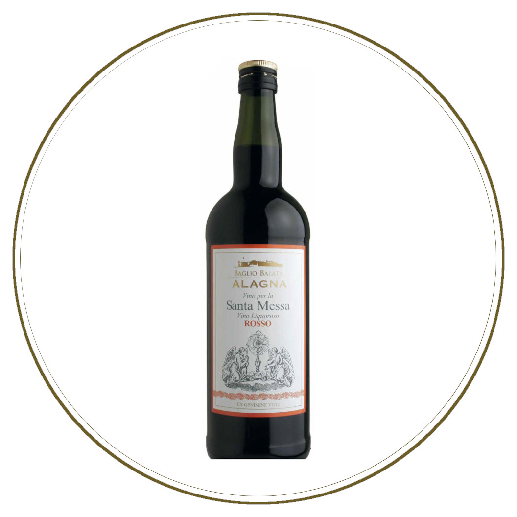 Vino rosso per Santa Messa dolce, 12 bottiglie da 1 L per uso sacramentale