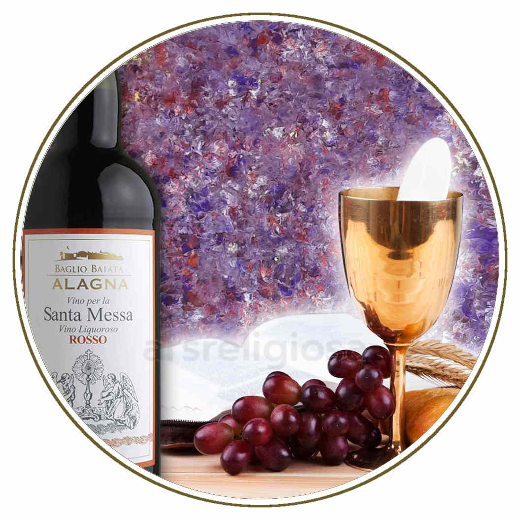 Vino rosso per Santa Messa dolce, 12 bottiglie da 1 L per uso sacramentale - immagine 2