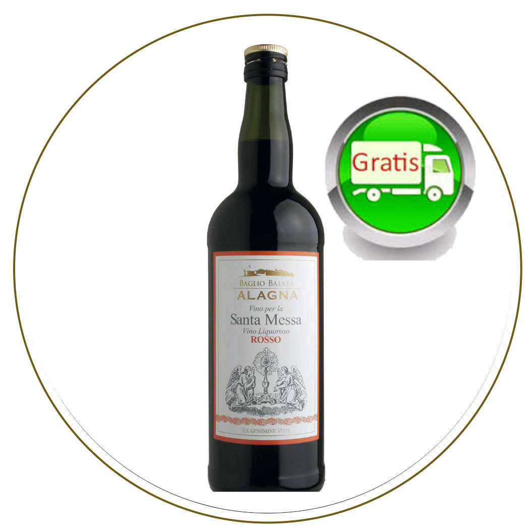 Vino rosso per Santa Messa dolce, 12 bottiglie da 1 L per uso sacramentale - immagine 4