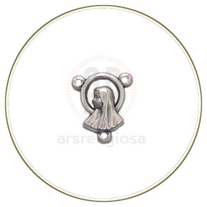 Crocera rosario artigianale in metallo argentato 17x14 mm per rosari fai da te