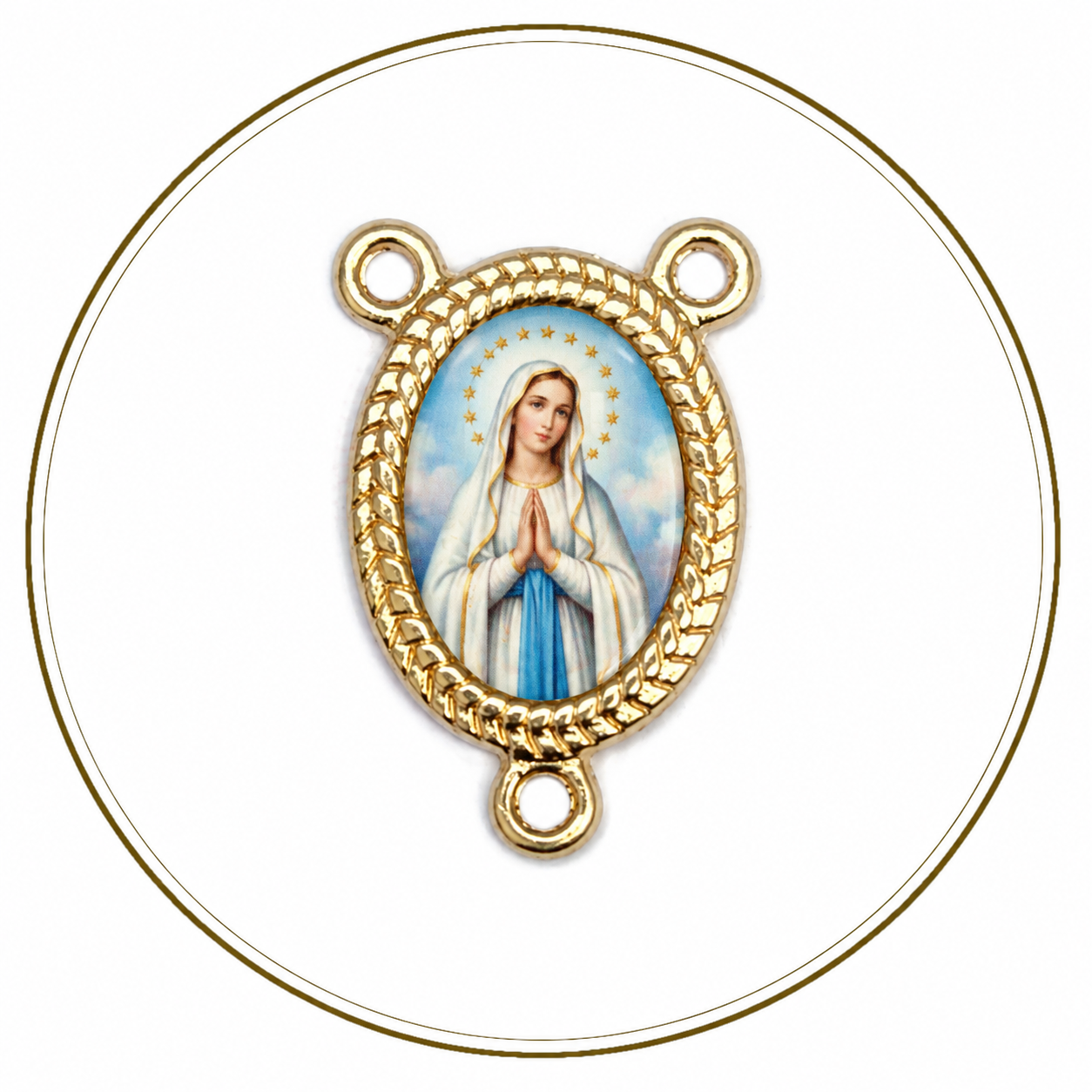 Crocera dorata 22 mm personalizzata con immagine del cliente – Prega per noi