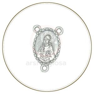 Crocera scapolare del Carmelo in metallo argento 21 mm per rosari fai da te