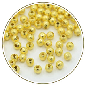Perline testurizzate in ottone oro e argento