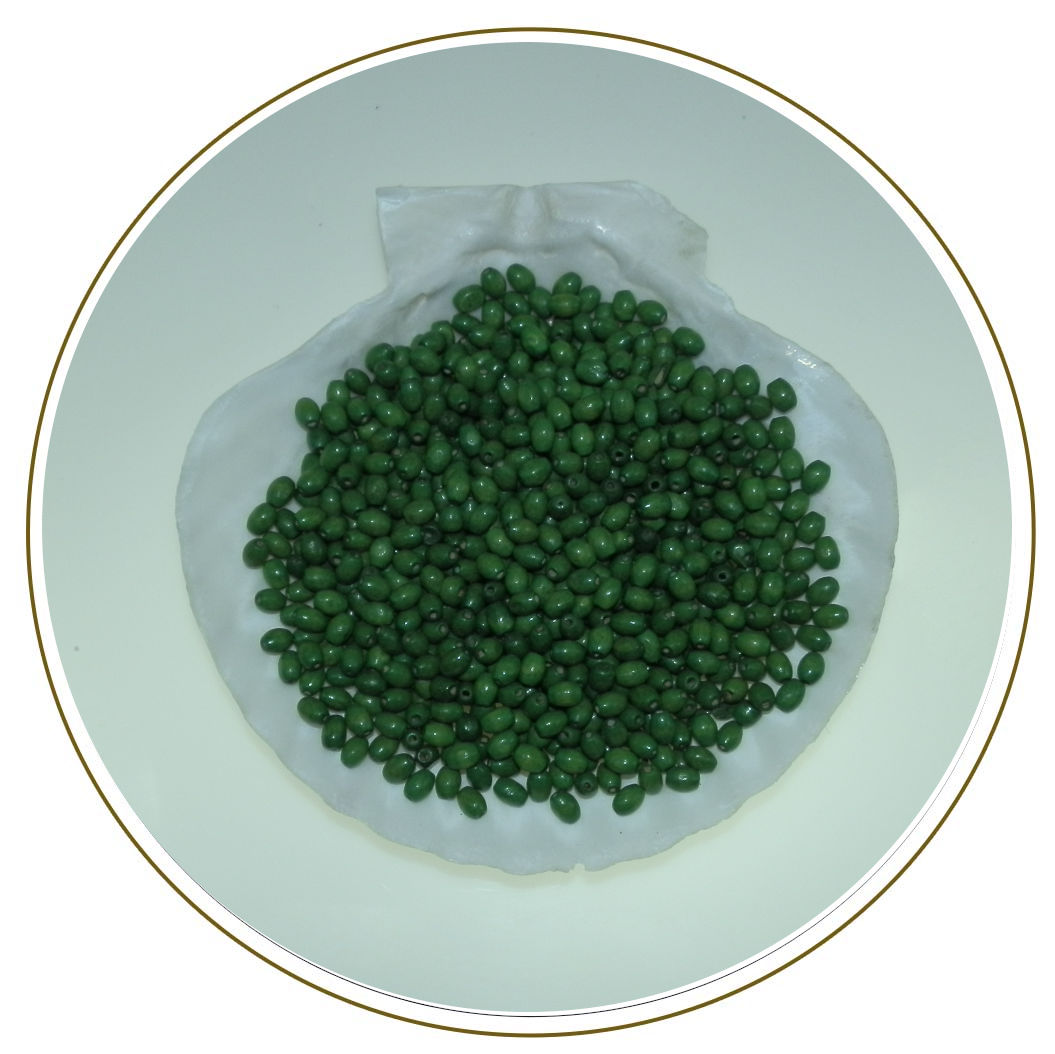 Grani per rosario in legno marrone o verde 6x4 mm - immagine 2